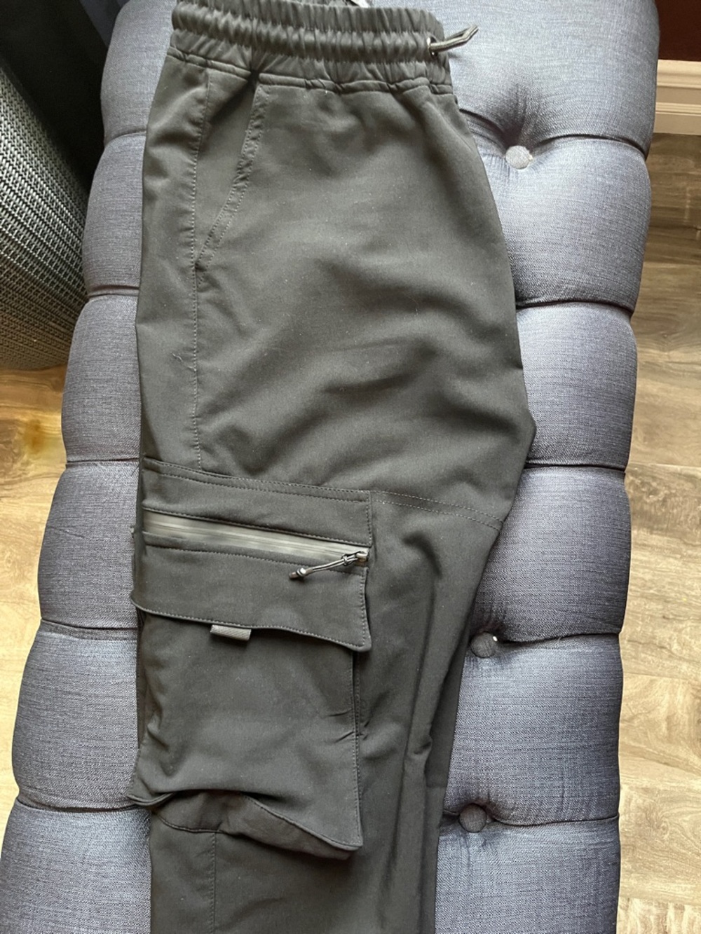 Pacifica Men's Dark Olive Cargo Pants Elastic Stretch